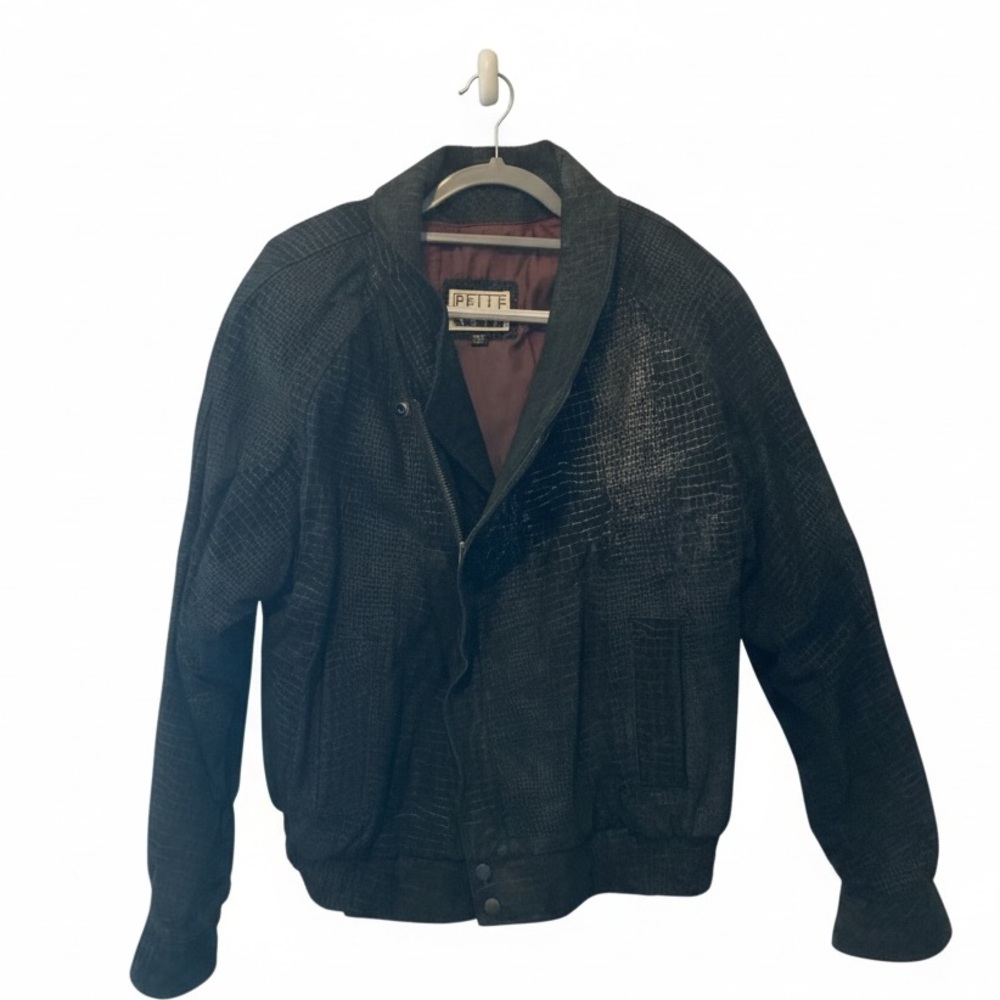 Pelle Cuir faux alligator large 100% leather jacket